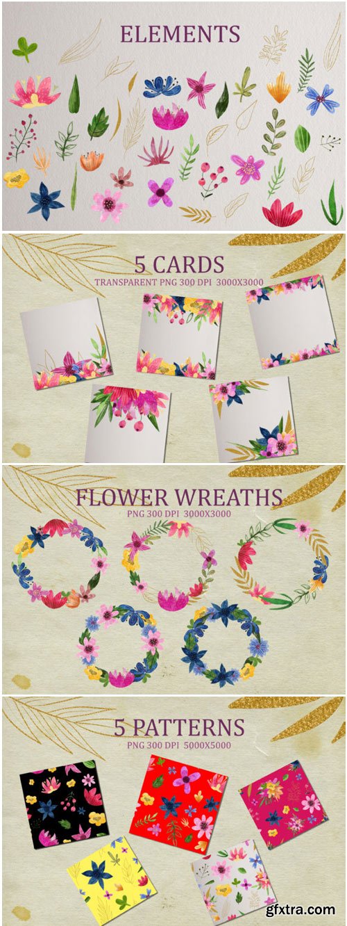 Watercolor Clipart Flowers 1464828