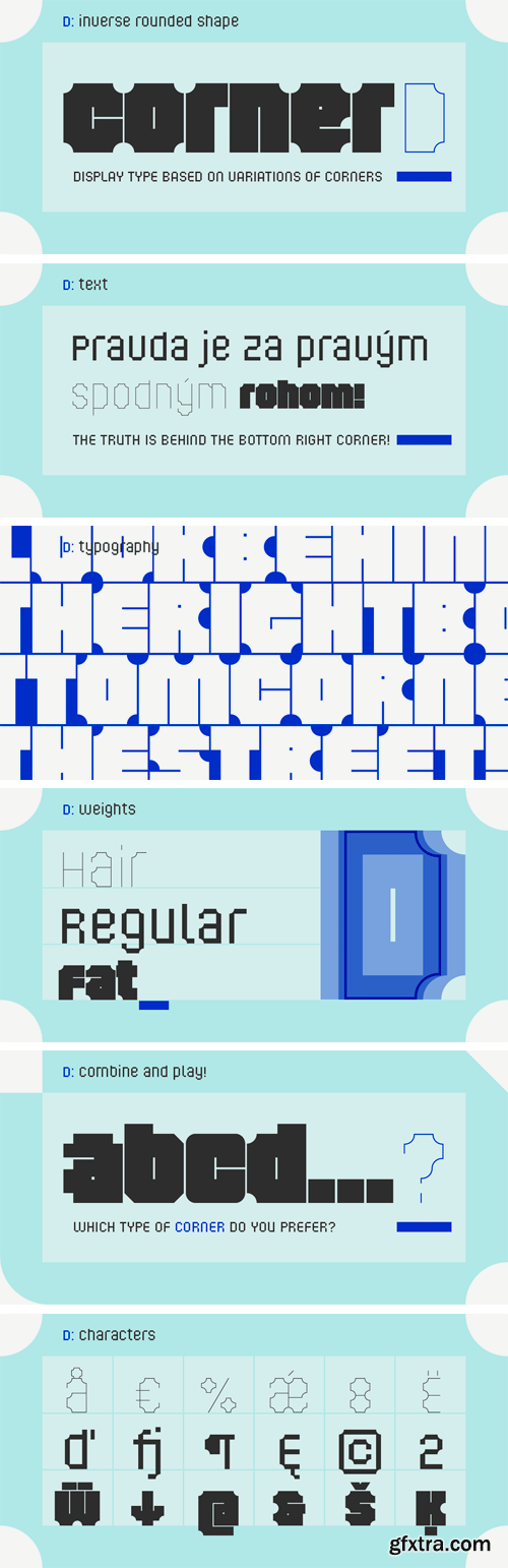 Corner D Font Family