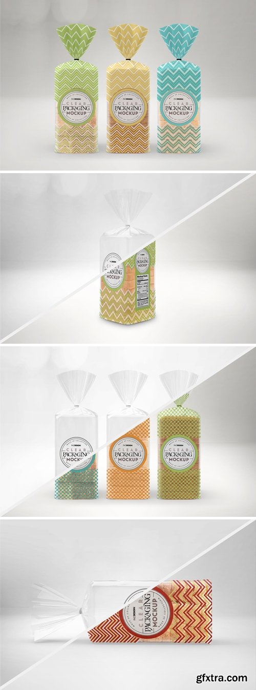 Clear Loaf Bag Packaging Mockup