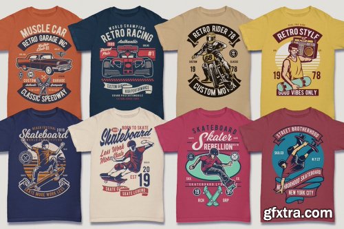 DealJumbo 100 Premium Retro T-shirt Designs 2