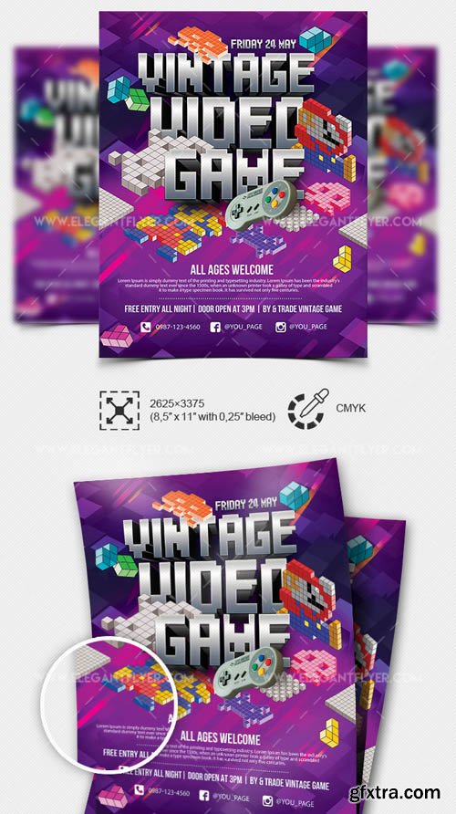 Vintage Video Games V1 2019 Premium Flyer Template in PSD