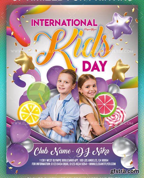 International Kids Day Invitation V15 2019 Premium Flyer Template in PSD