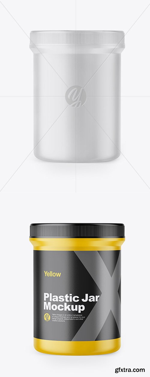 Matte Plastic Jar Mockup - Front View 44059