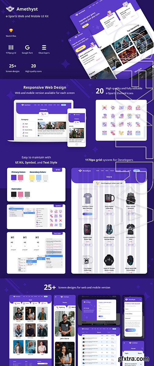 Amethyst - Esports Sketch Template