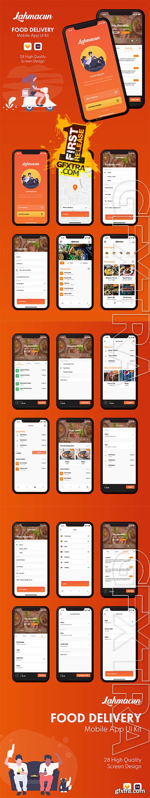 Lahmacun - Food Delivery Mobile App UI Kit