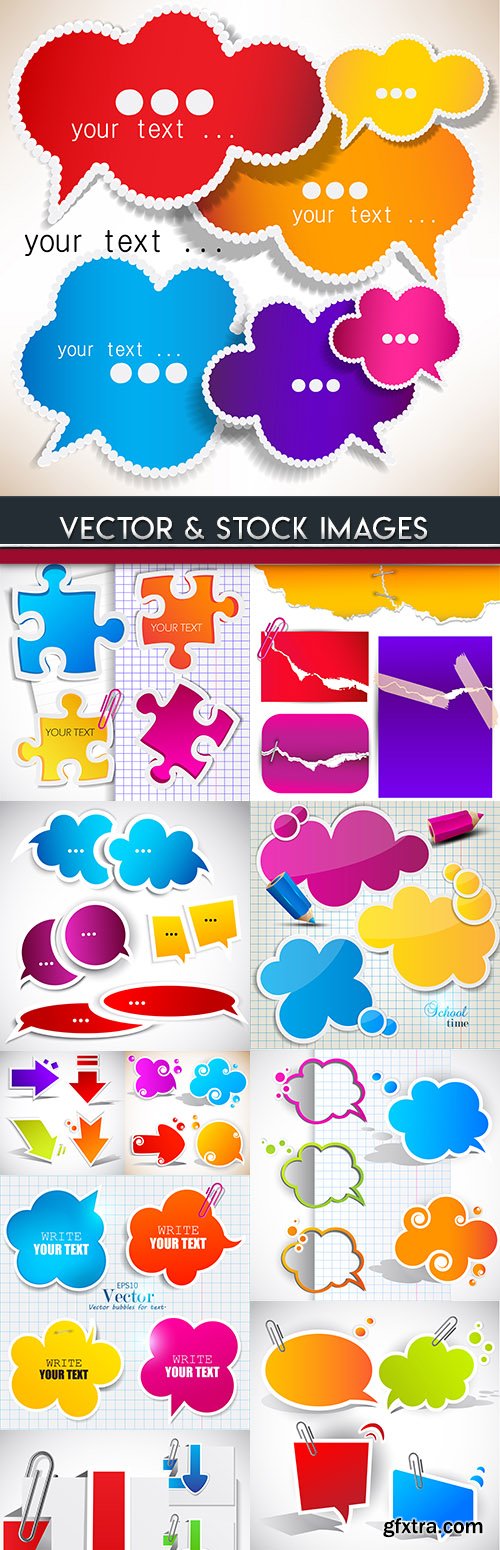 Bubble cloud and sticker origami abstract paper design