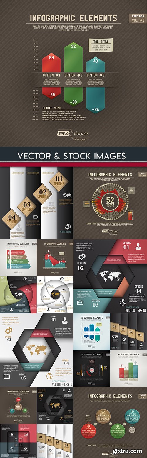 Business infographics options elements collection 66