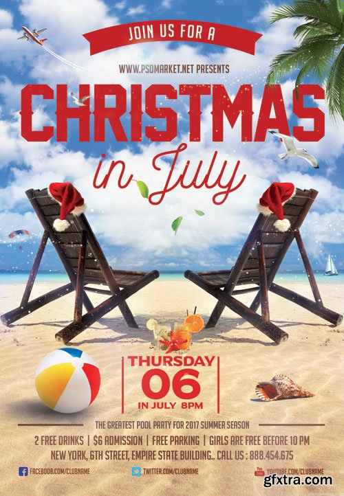 CHRISTMAS IN JULY – PREMIUM FLYER PSD TEMPLATE