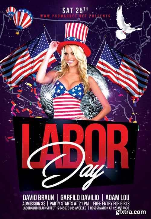 LABOR DAY USA FLYER – PSD TEMPLATE