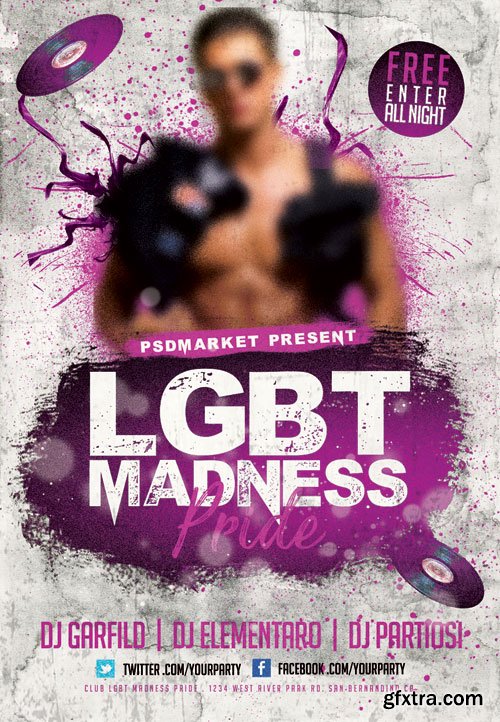 LGBT PRIDE MADNESS – PREMIUM FLYER PSD TEMPLATE