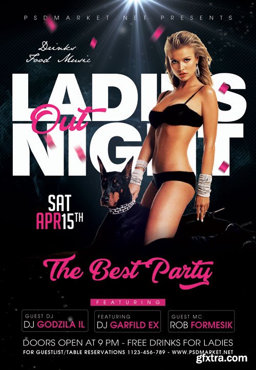 LADIES NIGHT OUT PARTY FLYER – PSD TEMPLATE