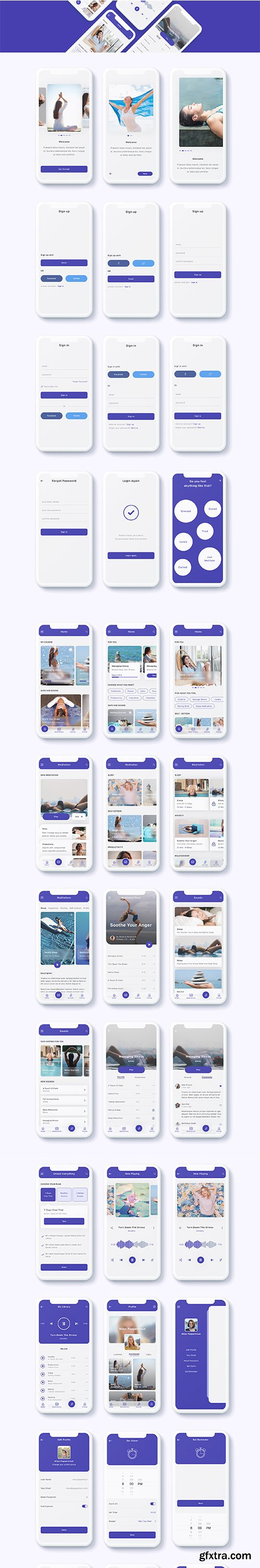 Neco - Meditation and ASMR App Ui Kit