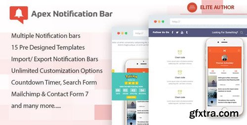 CodeCanyon - Apex Notification Bar v2.0.9 - Responsive Notification Bar Plugin for WordPress - 19496995