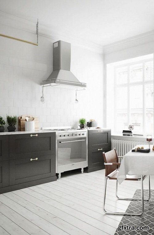 Scandinavian Style Kitchen Interior Scene 02