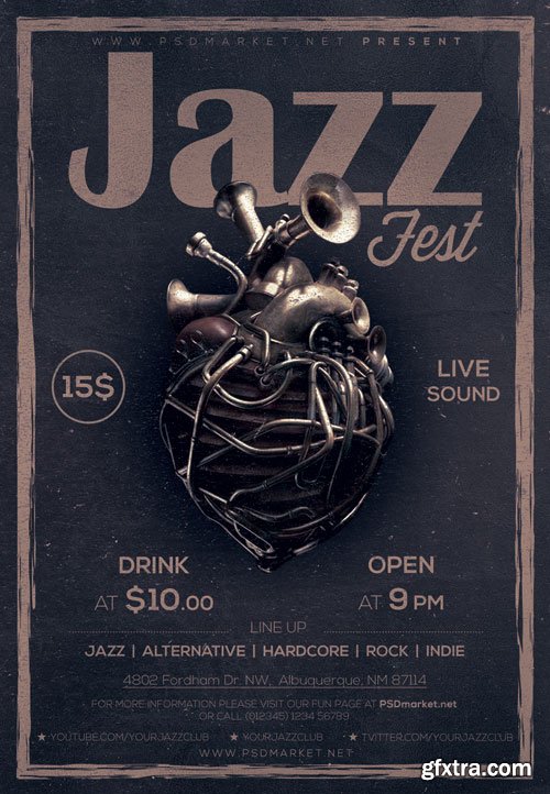 JAZZ FESTIVAL – PREMIUM FLYER PSD TEMPLATE