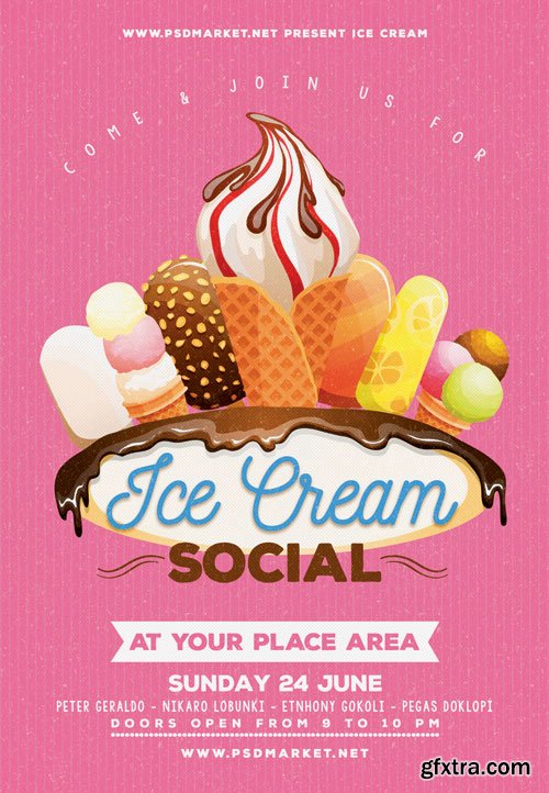 ICE CREAM – PREMIUM FLYER PSD TEMPLATE