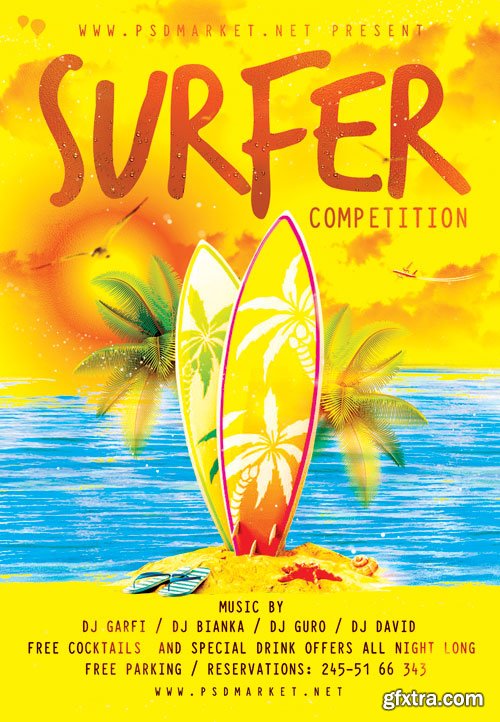 SURFER COMPETITION – PREMIUM FLYER PSD TEMPLATE