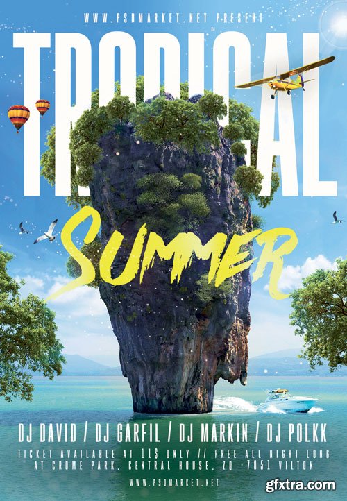 TROPICAL SUMMER – PREMIUM FLYER PSD TEMPLATE