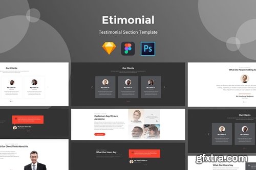 Etimonial - Team Section UI Kit Templates