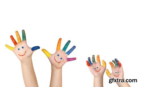 Colorful Child Hands-1 Isolated - 16xJPGs