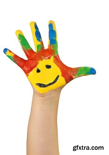 Colorful Child Hands-1 Isolated - 16xJPGs