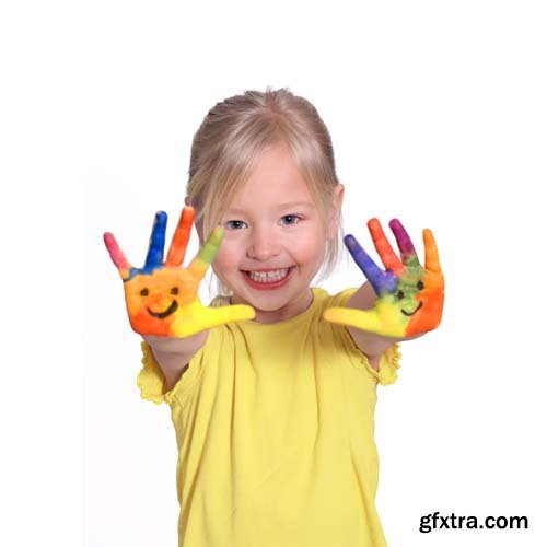 Colorful Child Hands-1 Isolated - 16xJPGs