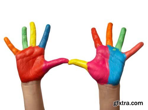 Colorful Child Hands-2 Isolated - 18xJPGs