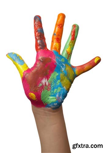 Colorful Child Hands-2 Isolated - 18xJPGs