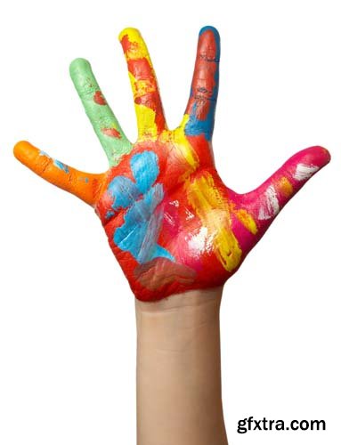 Colorful Child Hands-2 Isolated - 18xJPGs