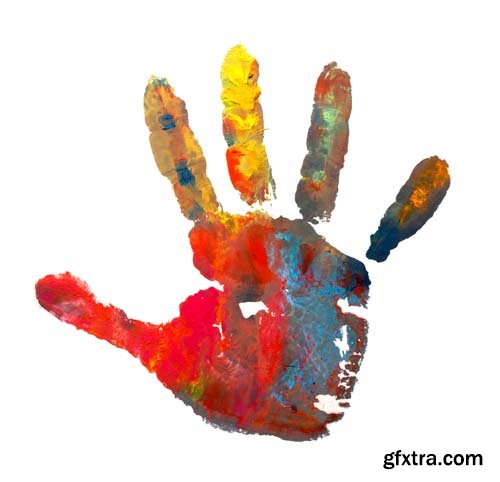 Colorful Child Hands-2 Isolated - 18xJPGs