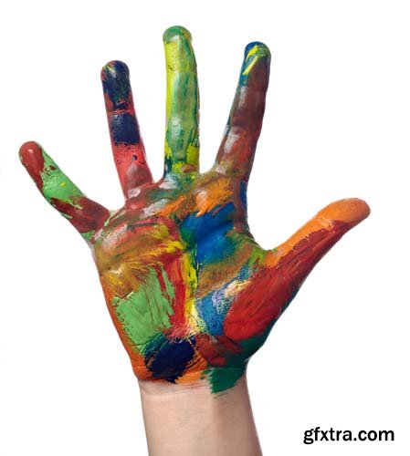 Colorful Child Hands-2 Isolated - 18xJPGs