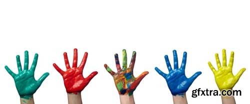 Colorful Child Hands-2 Isolated - 18xJPGs