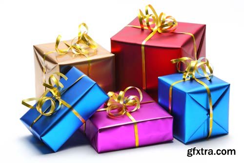 Colorful Gift Box Isolated - 15xJPGs