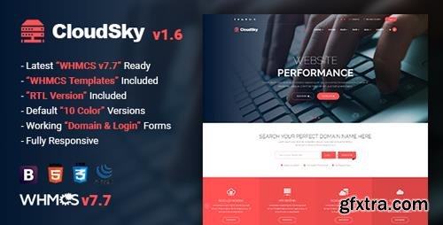 ThemeForest - CloudSky v1.6 - Multipurpose Domain, Hosting and WHMCS Template - 20729612