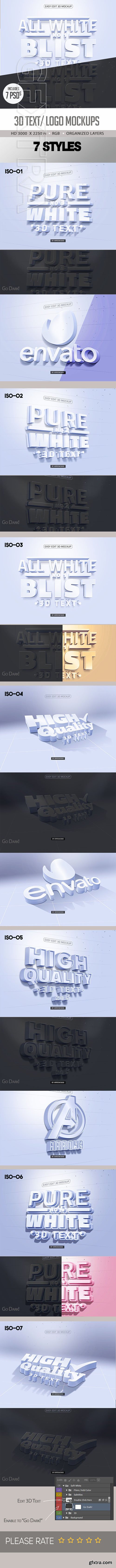 GraphicRiver - Pure White 3D Text Logo Mock up 23888803