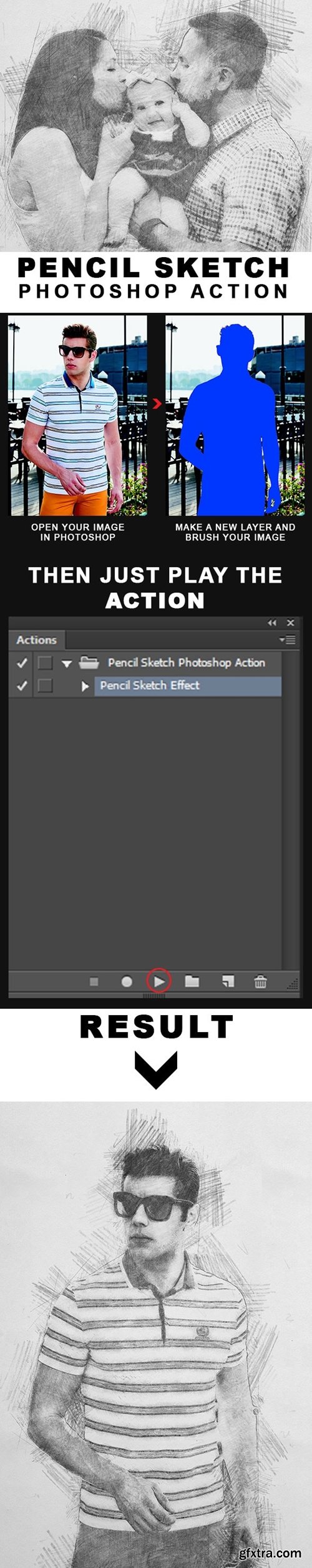 GraphicRiver - Pencil Sketch Photoshop Action 21718327