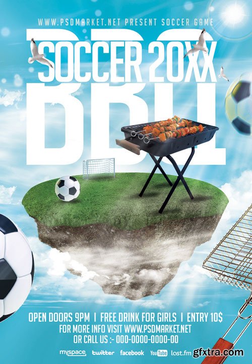 SOCCER BBQ FLYER – PSD TEMPLATE