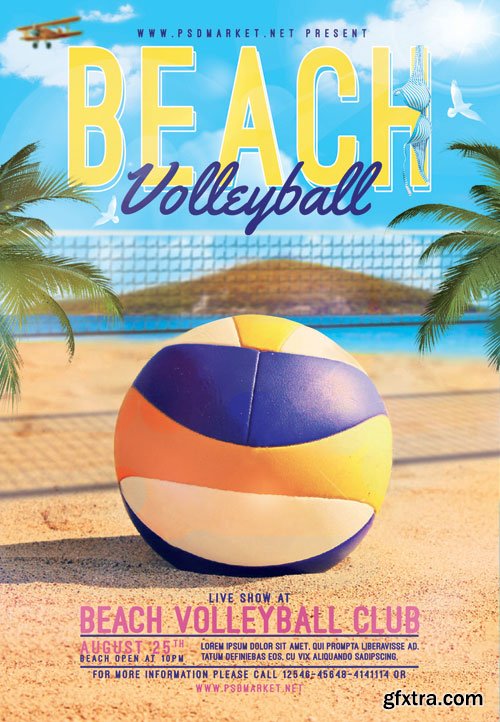 BEACH VOLLEYBALL – PREMIUM FLYER PSD TEMPLATE