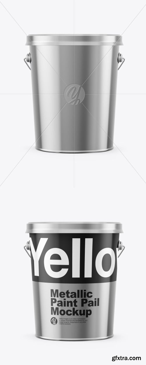 Metallic Bucket Mockup - Front View 42762