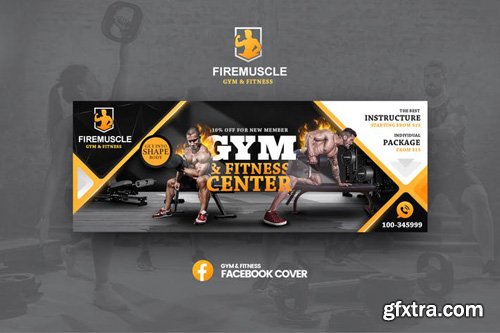 Firemuscle Gym & Fitness Facebook Template