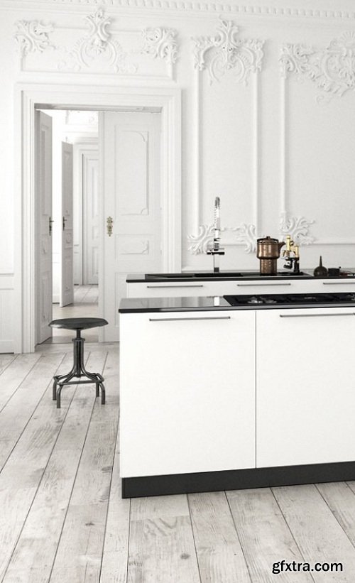 Scandinavian Style Kitchen Interior Scene 04