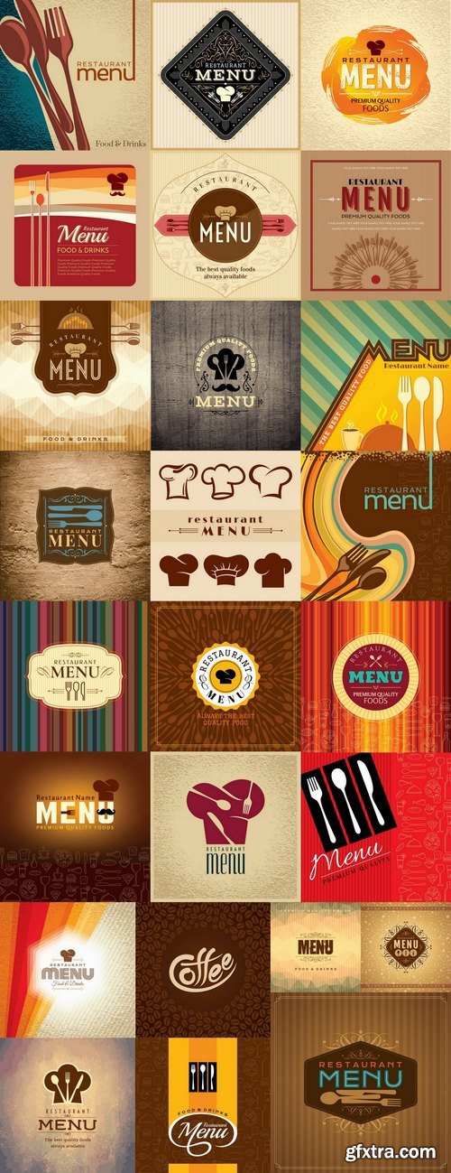 Menu food fast food cooking meal drink vector image 2-25 EPS