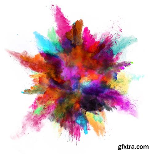 Explosion Of Colored Powder Isolated - 30xJPGs