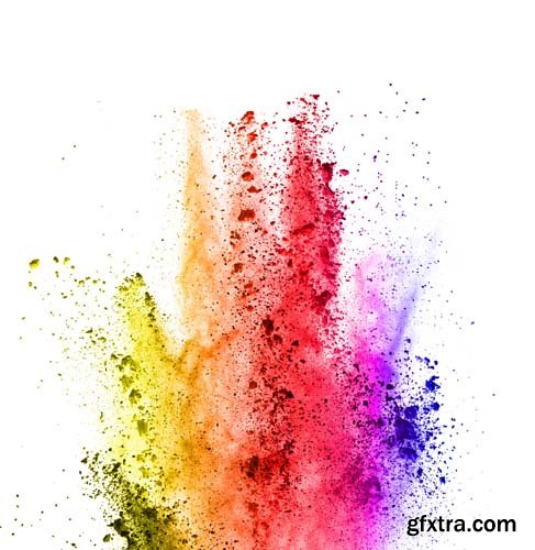 Explosion Of Colored Powder Isolated - 30xJPGs