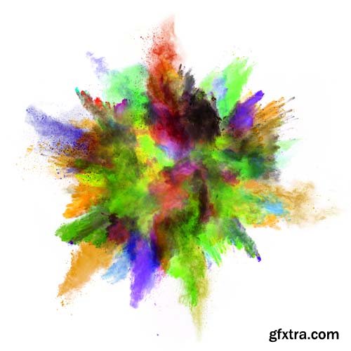 Explosion Of Colored Powder Isolated - 30xJPGs