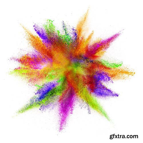 Explosion Of Colored Powder Isolated - 30xJPGs