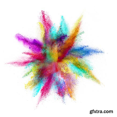 Explosion Of Colored Powder Isolated - 30xJPGs