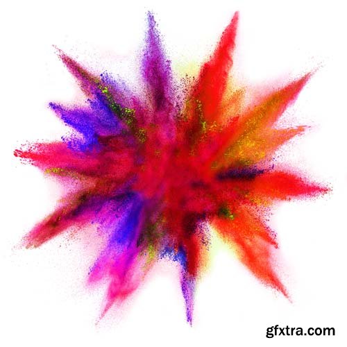 Explosion Of Colored Powder Isolated - 30xJPGs