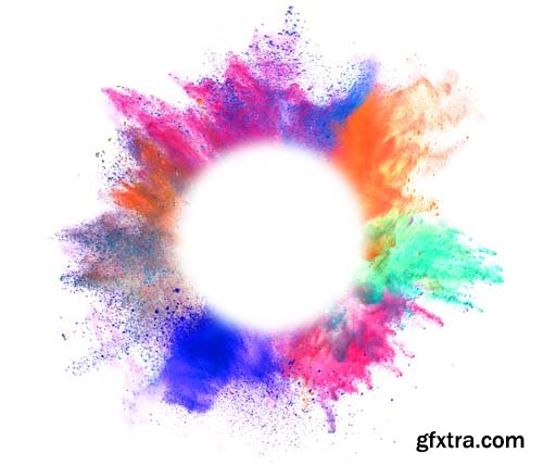 Explosion Of Colored Powder Isolated - 30xJPGs