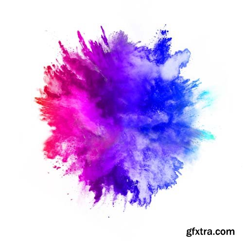 Explosion Of Colored Powder Isolated - 30xJPGs